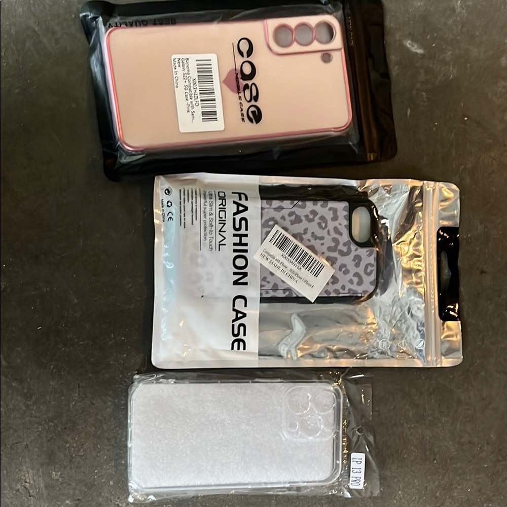 Pink and Black Phone Case Set